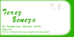 terez bencze business card