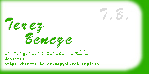 terez bencze business card